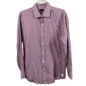 J. Crew Men's Ludlow 120s 2 Ply Micro Plaid Long Sleeve Button Down Shirt- Large